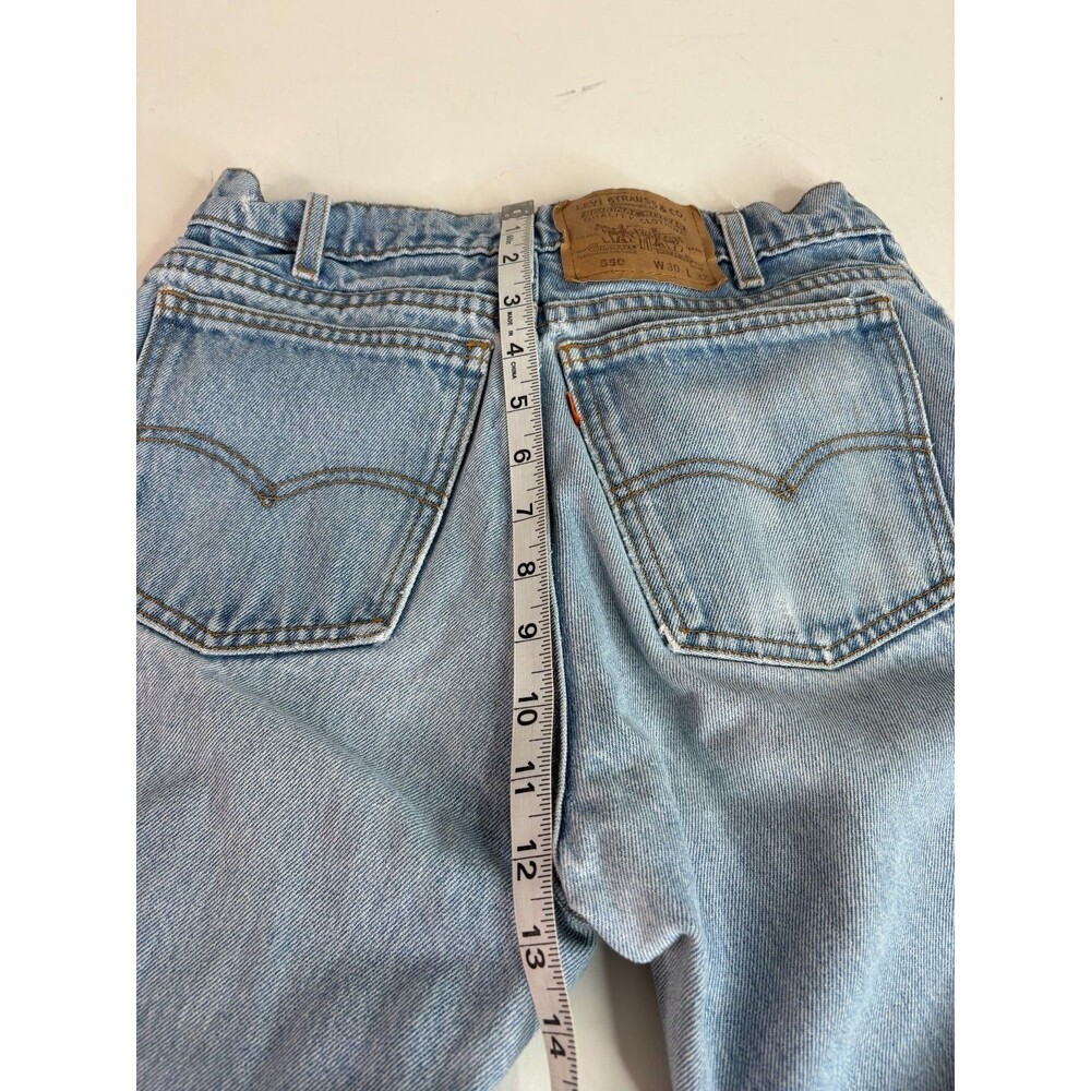 Vintage Levi's 550 Jeans 30X32 Orange Tab Relaxed Fit Tapered Leg USA Light Blue - Picture 8 of 10
